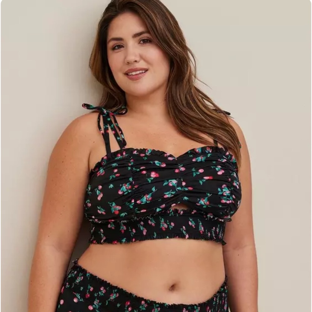 Torrid Black Cherry Patterned Bralette - image 1
